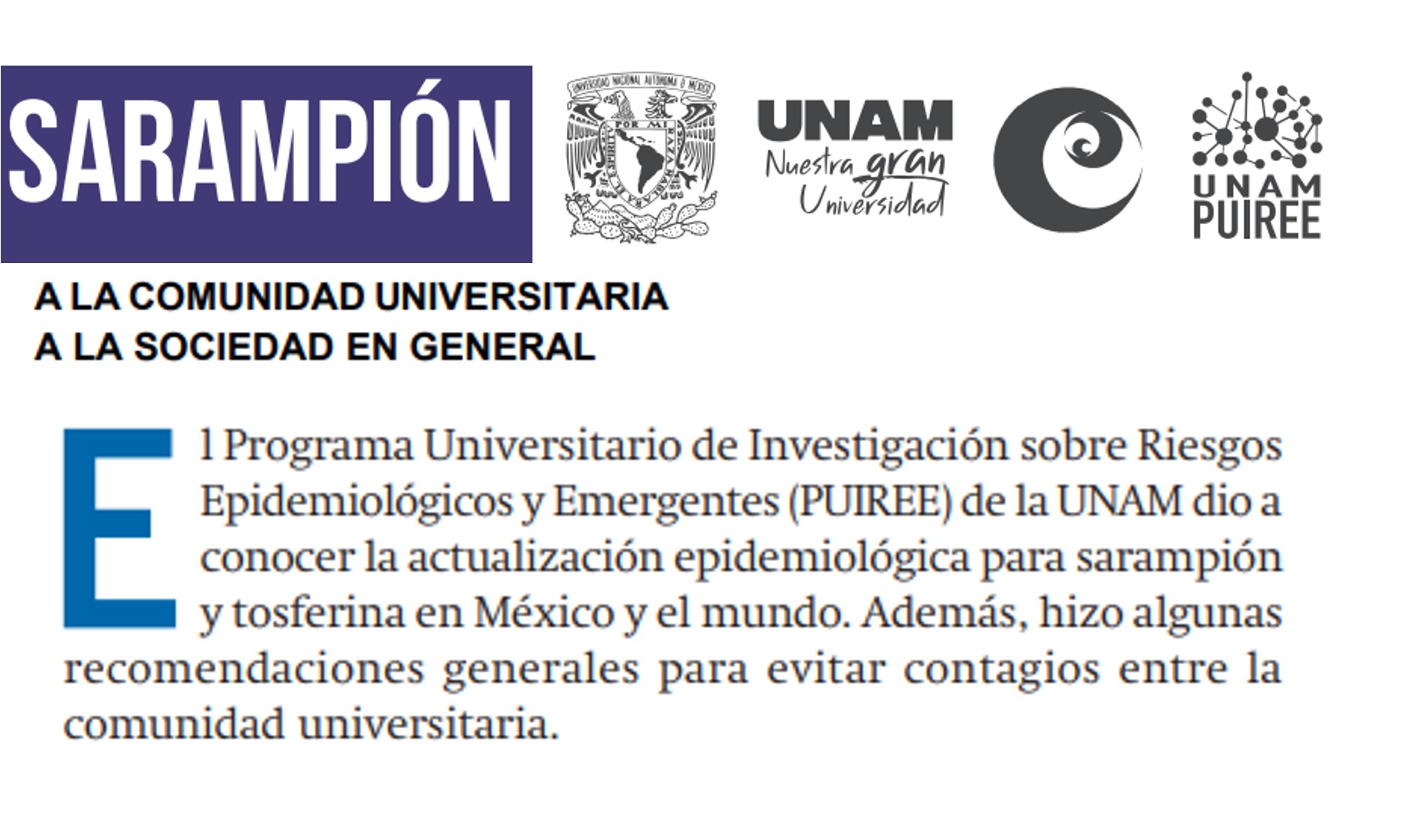 Comunicado PUIREE